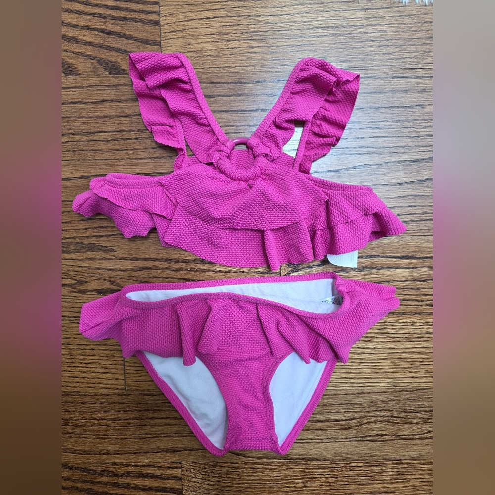 Janie and Jack Ruffled Pink Girls Two-Piece Bikini